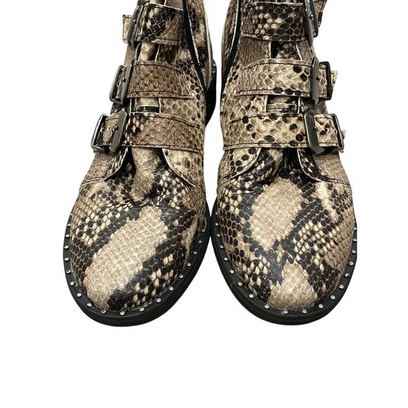 Ankle Boots Womens 9 Snake Print Comfort Statement Streetwear Casual - Picture 2 of 8